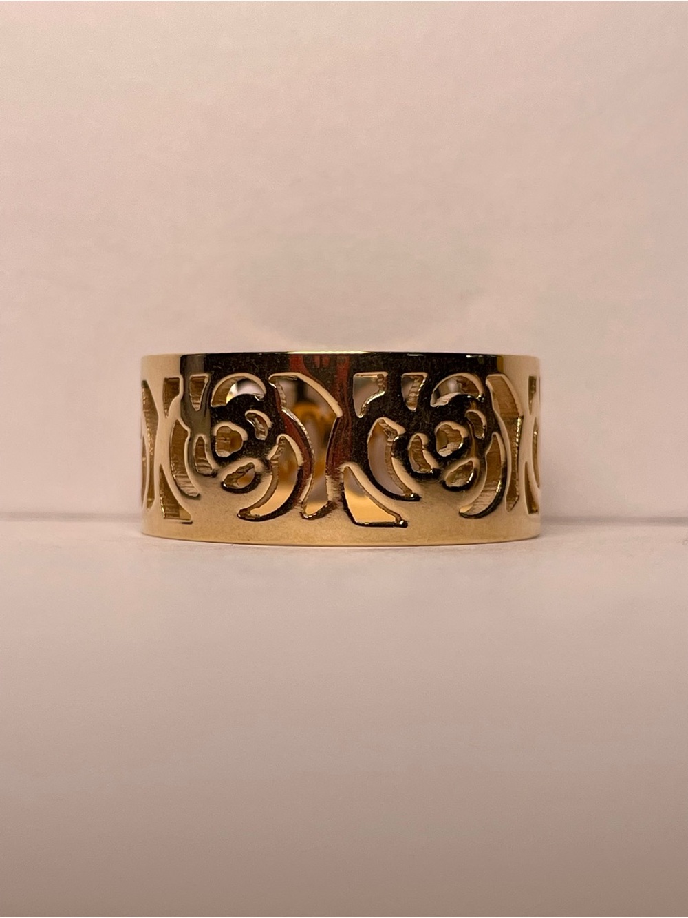 Rose Gold Floral Cutout Ring